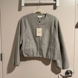 Böhme Gray Cropped Zip Front Jacket Size Small NWT